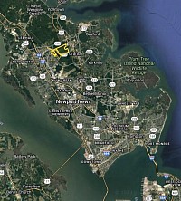 The US city of Newport News is close to Qarsherskiy