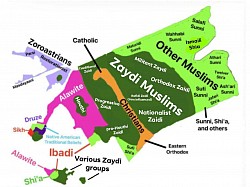 Religious majority map of the Islamic Sultanate of Qarsherskiy’s mainland